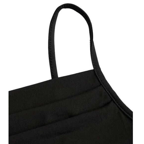 Solid Ruched Cami Dress -Sleeveless Bodycon Black Size Large New - Picture 6 of 7